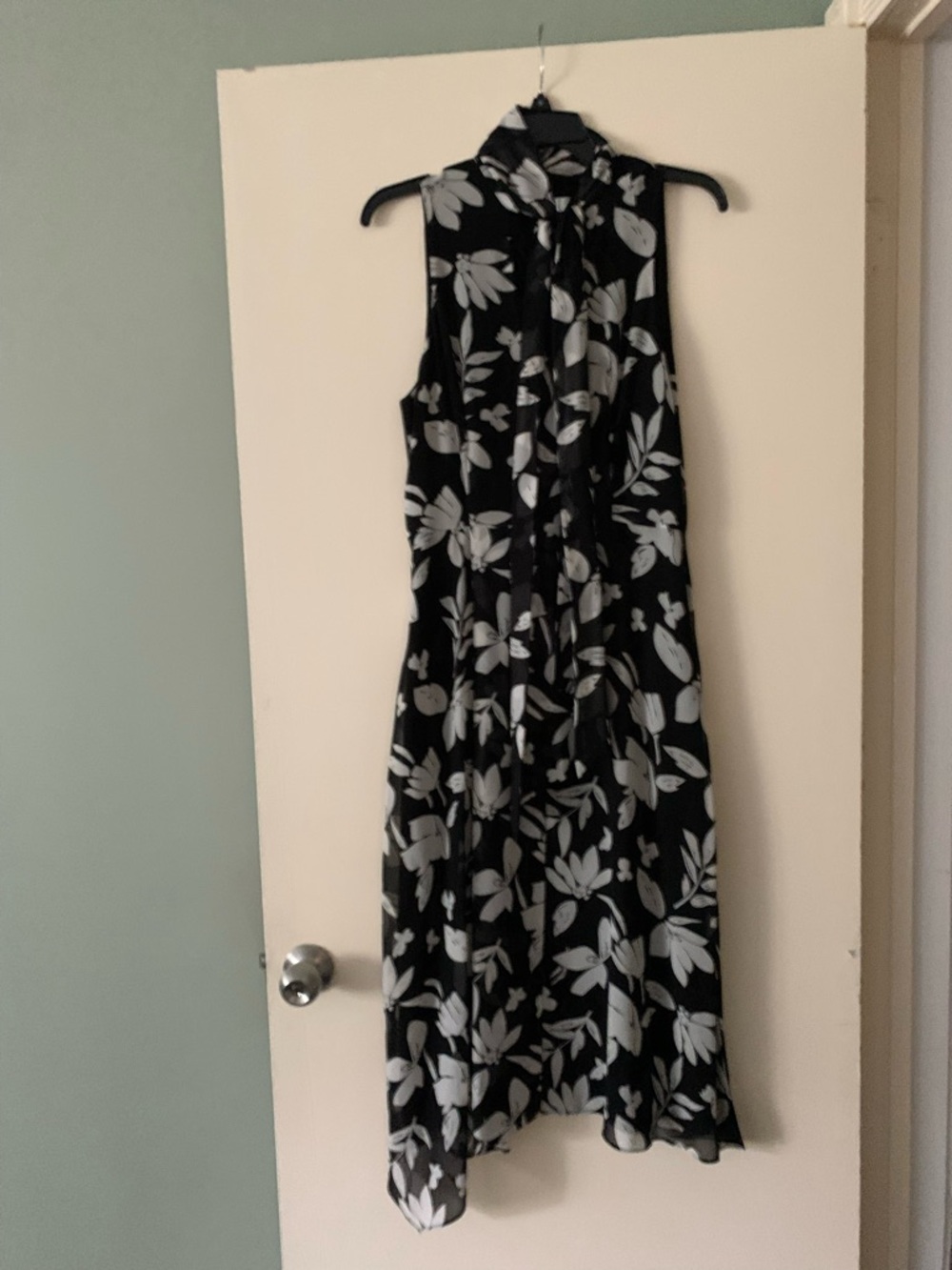 JAYGODFREY Black & White Floral High-Neck Midi Dress